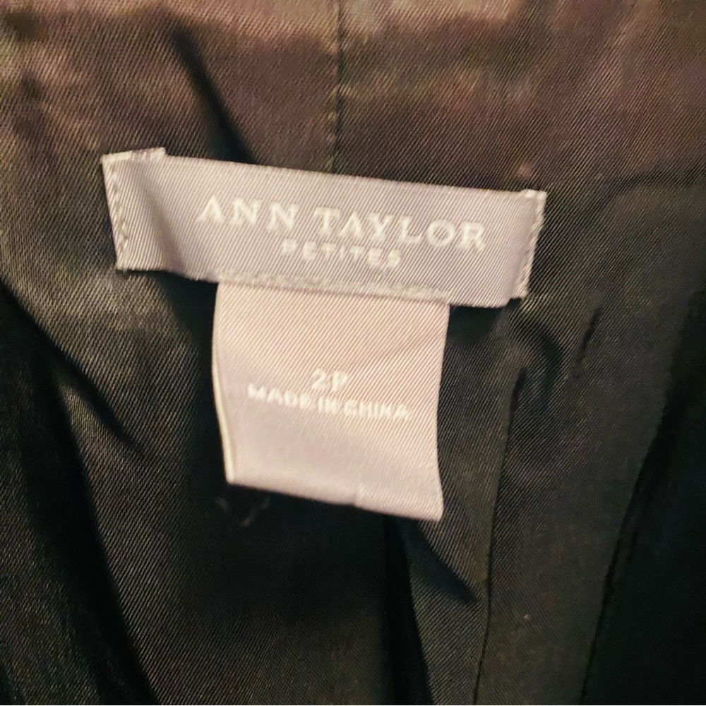 Ann Taylor Women's Size 2P Wool Blend Blazer Black White Houndstooth Jacket - Picture 4 of 4
